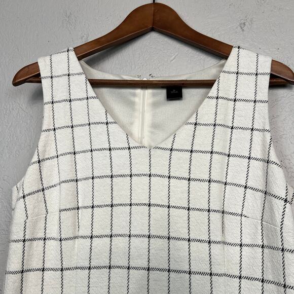 Ann Taylor Sheath Dress Checker Print Career Sleeveless - M - Picture 3 of 5